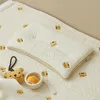 Pillows born Baby Summer Mesh Cotton Breathable Sweatabsorbing For Room Decoration Cute Bear Pattern Embroidery 230204