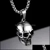 Pendant Necklaces Skl Stainless Steel Jewelry Gothic Accessories Chain Mens Locket Festival Halloween Gift Titanium Yzedibleshop Dro Dhsda