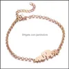 Link Chain Fashion Elephant Bracelets Bangles Animal Link Female Stainless Steel Bracelet For Women Jewelry Accessories Drop Deliver Ot98G