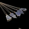 Ожерелья с подвесками из натурального кристалла кварца, ожерелье с точкой исцеления, оригинальные ювелирные изделия из камня, цепочки Vipjewel, подвески с доставкой, Dh5Cb