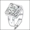 Pierścień Solitaire moda Druzy kamienne pierścienie dla kobiet leczenie kryształ faux naturalny sier sier finger luksus biżuteria prezent upuszczony dostawa otnpv