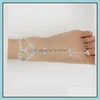 Anklets Bridal Anklet Foot Jewelry Beach Wedding White Crystal Rhinestones Women Fashion Drop Delivery OTKDX를위한 나비