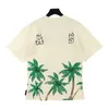 Męskie koszulki z nadrukiem palmtree Tee bawełna okrągły kołnierz luźny hip-hopowy T-Shirt z krótkim rękawem moda męska Casual alfabet nadruk t-shirty