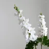 Fleurs décoratives 2Pc 3D Real Touch Delphinium Fleur Artificielle Hydratant Jacinthe Faux Pour La Maison Mariage Événement Déco Arrangement