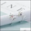 Autres ensembles de bijoux Mode romantique Sier couleur fleurs de cerisier fleur pendentif mignon cadeau de mariage de mariée livraison directe ot0ef