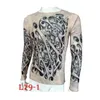 T-shirts masculins Fashion Faux de tatouage pour hommes T-shirts à manches longues Modale élastique mince partout sur les chemises de tatouage à col o à pneum