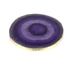 Jewelry Pouches Pure Gold Color Ultra Violet Dark Purple Onyx Stone Slice Display Tool For Drink Cupcake Home Decor Wedding Gift