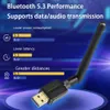 100M Externe Antenne USB MP3 Bluetooth 5.3 Adapter Sender Empfänger Dongle PC Drahtlose Übertragung für Bluetooth Kopfhörer Lautsprecher Maus