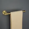 Bath Accessory Set Golden Towel Rack Towel Bar Ring Brushed Gold Hardware Set Robe Coat Hook Toilet Tissue Paper Holder Bathroom Accessories Kit 230203