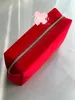 Potloodzakken Velvet make -uppas Stationery Organizer Cosmetica Gedrukte opbergtas Zwart en rood