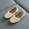 Flat Shoes Girls Kids Leather Autumn Princess Slip-on Children Casual Shoe Soft Bottom Cute Leisure SMG217