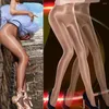 Femmes Chaussettes Façonnant Taille Haute Antidérapant Brillant Printemps Automne Partie Élastique Bar Long Sexy Collants