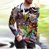 T-shirts voor heren XS-6XL Plus Size Men's Clothing Fashion T-shirts Autumn Long Sleeve Tie-Dye Gradient Street Tee 3D Printing Oversized Male Tops 230203