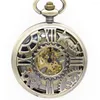 Orologi da taschino Orologio meccanico con ingranaggi a ruota in bronzo Numeri romani Scheletro PocketFob con scatola PJX1343