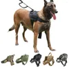 Dog Collars Tactical Harness MOLLE Military Nylon Halter Padded K9 Working Pet Collar Training Vest Small Large Strap