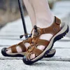 Läder stora skor Summer Men Mixidelai Men äkta mode sandaler tofflor stor storlek 38-47 230203 856