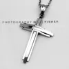Pendant Necklaces Cross Stainless Steel Men's Chain Necklace Sidewalk Cuban Link Black Gold Color Silver Jewelry Gift