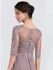 Robe de soirée en dentelle violette de la mère de la mariée XFY78690