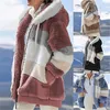 Tweede stuk pant met dames pantekap jassen winter fleece warme ritssluiting casual patchwork jassen mode losse faux purparka trekking 230204