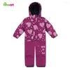 Ensembles de vêtements Hiheart -30 degrés enfants combinaison de ski salopette enfants vêtements imperméables filles garçons vêtements d'extérieur d'hiver costumes de snowboard de neige