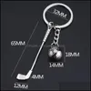 Keychains Bedanyards 3D Golf Ball Ball Top Grade Metal Keychain Chain Chain Chain Ring Sporting Sports Sports Gift for Souvenir Keyring D Otkvp