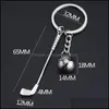 Keychains Lanyards 3D Golf Cart Ball Top Grade Metal Keychain Car Key Chain Ring Sporting Goods Sports Present For Souvenir Keyring D OTKVP