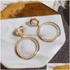 Dangle Chandelier Fashion Jewelry S925 Sier Post Earrings Rhinstone Double Circel Stud Drop Delivery Dhpix