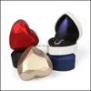 보석 상자 심장 모양의 LED 가벼운 웨딩 반지 상자 디스플레이 스토리지 장식 케이스 펜던트 가방 생일 선물 드롭 배달 오트