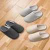 Slippers vrouwen mannen indoor pluizige warme winnaar herfst katoen dikke harige zachte ind kamer platte niet-slipstriped bodemslippers