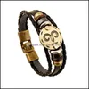 Charmarmband Zodiac Retro fl￤tat armband Fashion Metal Buckle Hand Jewelry Nanashop Drop Delivery DH9RG