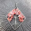 Pendentif Colliers 3 Pcs/Lot Arbre De Vie Fil Enroulé 7 Chakra Guérison Cristal Pierre Naturel Reiki Quartz Pierre Précieuse Pour Les Couples