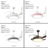 Ceiling Fans Macaron Nordic Bedroom Fan Light Modern Minimalist Remote Control Silent