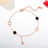 Chevilles jhsl marques femmes avec charme rose couleur rose en acier inoxydable fashion bijoux bracelets de cheville cadeau