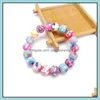 Perles Brins Fimo Impression Chaînes Perlées Bracelets Pour Femmes 814 Mm Fleur Doux Y Perles Wrap Bracelet Mode À La Main Bijoux Diy Ot8Dl