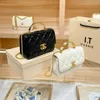 Store Wholesale Handbag Online Export Small Fragrant Mini Portable Chain Bag Leather Cowhide Square Fashion Niche Diamond Lattice Shoulder