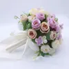 Fiori decorativi Bouquet da sposa Damigella d'onore Fiore da sposa Rose artificiali bianche Bouquet da sposa Accessori per matrimoni