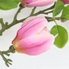 Hochwertige Magnolien-Kunstblumenzweige aus Latex mit echtem Touch und Blatt für die Tischdekoration im Wohnzimmer