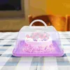 Gift Wrap Cake Box Carrier Container Cupcake Storage Holder Miniplastic Clear PortableWedding Packing Lock Muffin Favor Hantera bakverk