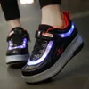 Sneakers Roller Skate Shoes For Kids Boys Girls Barn Fashion Casual Sneakers Game Gift 2 Wheels LED Flashing Light Boots 230203
