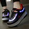 Sneakers Roller Skate Shoes For Kids Boys Girls Children Fashion Casual Sports Sneakers Game Gift 2 Wheels LED Flashing Light Boots 230203