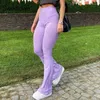 Women's Pants 2023 Female Vintage 90s Sweatpants Purple Ribbed Gothic Y2K Joggers Women Knitted Flare Slim High Waist Aesthetic Trousers