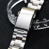 Orologi da polso Cinturino per orologio in acciaio inossidabile Cinturino per cinturino da 20 mm Cinturino in metallo argentato con chiusura pieghevole per uomo senza logo