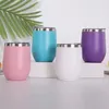 New 12oz Mugs powder coated tumbler coffee Tea egg mugs vacuum insulated Cups double wall stainless steel with lid keep hot and cold