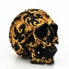 Objets décoratifs Figurines Résine Craft noir Skull Head Golden sculpture Halloween Party Decoration Sculpture Sculpture Ornements Home Decorat 230204