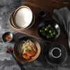 Bols Style chinois Bambou Chapeau Forme Couleur Glaçure Bol En Céramique 700 1000ML Porcelaine Pour Nouilles Soupe Ustensiles De Cuisine