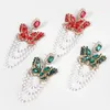 Dangle Chandelier Fashion Rhinestone Imitation Pearl Butterfly Earrings Party Womens Elegant Jewelry Drop Delivery Dhgqs