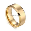 Band Rings Classic Mens 8Mm Stainless Steel Brushed Surface Wedding Unisex Engagement Jewelry Size 613 Drop Delivery Otico