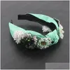 Headbands Fashion Crystal Diamond Pearl Tassel Personality Hair Hoop Lady Party Accessories Drop Delivery Jewelry Hairjewelry Dh9ge