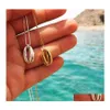 Pendant Necklaces Fashion Sea Beach Boho Shells For Women Bohemian Gold Sier Charm Chains Simple Jewelry Gift Drop Delivery Pendants Ott1M