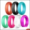 Bandringar mode 5.7 mm Sile Wedding Solid Color Women s Hypoallergenic oring Bekv￤ma ljusweigh m￤n ringer f￶r par smycken Dr otpwv